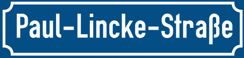 Straßenschild Paul-Lincke-Straße zum kostenlosen Download