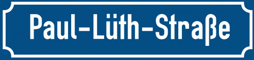 Straßenschild Paul-Lüth-Straße