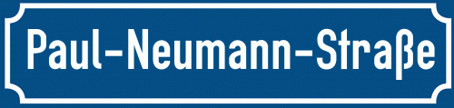 Straßenschild Paul-Neumann-Straße zum kostenlosen Download
