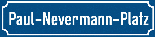 Straßenschild Paul-Nevermann-Platz