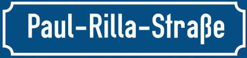 Straßenschild Paul-Rilla-Straße