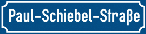 Straßenschild Paul-Schiebel-Straße zum kostenlosen Download