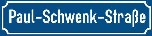 Straßenschild Paul-Schwenk-Straße