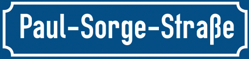 Straßenschild Paul-Sorge-Straße