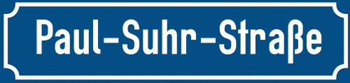 Straßenschild Paul-Suhr-Straße