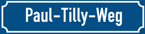 Straßenschild Paul-Tilly-Weg