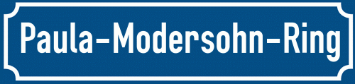 Straßenschild Paula-Modersohn-Ring zum kostenlosen Download