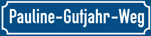 Straßenschild Pauline-Gutjahr-Weg zum kostenlosen Download