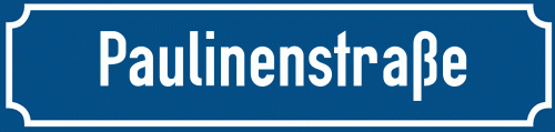 Straßenschild Paulinenstraße zum kostenlosen Download