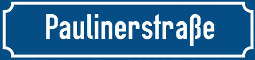 Straßenschild Paulinerstraße zum kostenlosen Download