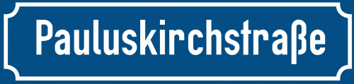 Straßenschild Pauluskirchstraße zum kostenlosen Download