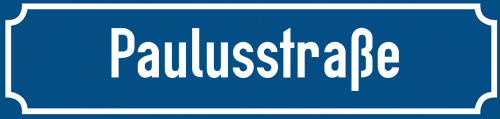 Straßenschild Paulusstraße zum kostenlosen Download