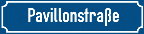 Straßenschild Pavillonstraße zum kostenlosen Download
