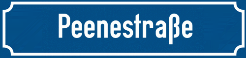 Straßenschild Peenestraße