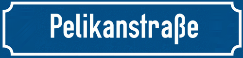 Straßenschild Pelikanstraße
