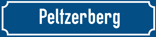 Straßenschild Peltzerberg