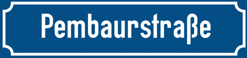 Straßenschild Pembaurstraße zum kostenlosen Download