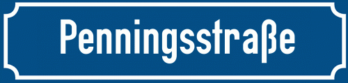 Straßenschild Penningsstraße