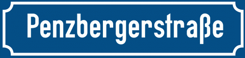 Straßenschild Penzbergerstraße zum kostenlosen Download