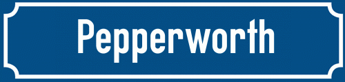 Straßenschild Pepperworth
