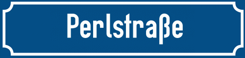 Straßenschild Perlstraße zum kostenlosen Download