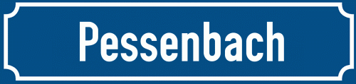 Straßenschild Pessenbach