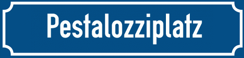 Straßenschild Pestalozziplatz zum kostenlosen Download