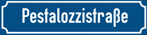 Straßenschild Pestalozzistraße zum kostenlosen Download