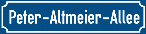 Straßenschild Peter-Altmeier-Allee