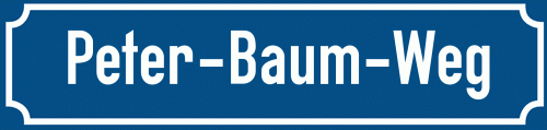 Straßenschild Peter-Baum-Weg