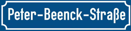 Straßenschild Peter-Beenck-Straße