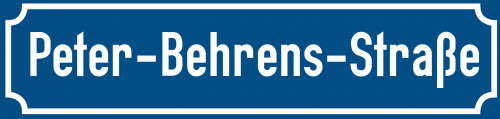 Straßenschild Peter-Behrens-Straße