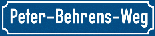 Straßenschild Peter-Behrens-Weg zum kostenlosen Download