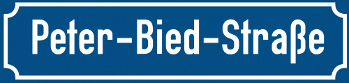 Straßenschild Peter-Bied-Straße