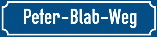 Straßenschild Peter-Blab-Weg