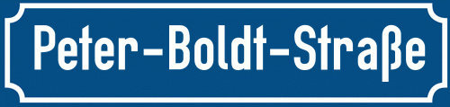 Straßenschild Peter-Boldt-Straße zum kostenlosen Download