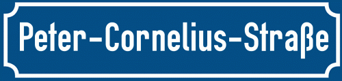Straßenschild Peter-Cornelius-Straße