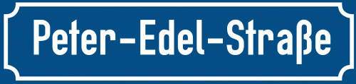 Straßenschild Peter-Edel-Straße