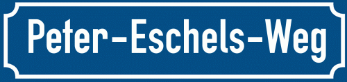 Straßenschild Peter-Eschels-Weg