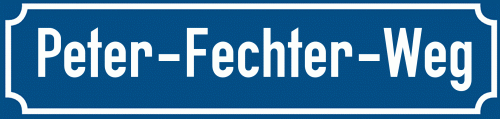 Straßenschild Peter-Fechter-Weg