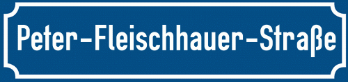 Straßenschild Peter-Fleischhauer-Straße zum kostenlosen Download