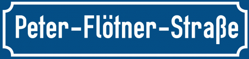 Straßenschild Peter-Flötner-Straße