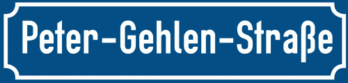 Straßenschild Peter-Gehlen-Straße zum kostenlosen Download