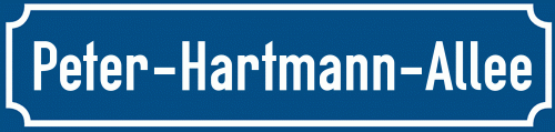 Straßenschild Peter-Hartmann-Allee