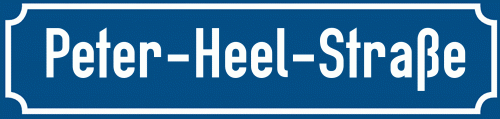 Straßenschild Peter-Heel-Straße