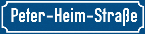 Straßenschild Peter-Heim-Straße
