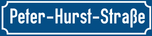 Straßenschild Peter-Hurst-Straße zum kostenlosen Download