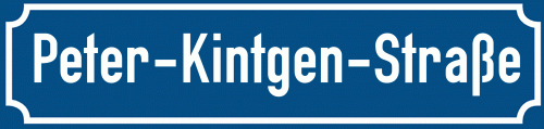 Straßenschild Peter-Kintgen-Straße