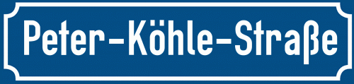 Straßenschild Peter-Köhle-Straße