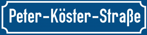 Straßenschild Peter-Köster-Straße